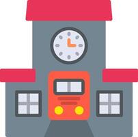 tren estación plano icono vector