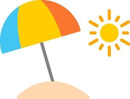 Beach Umbrella Flat Icon vector