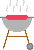 barbacoa, parrilla, plano, icono vector