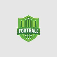 football logo template with green color and gradient ribbon vector