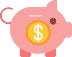 Piggy Bank Flat Icon vector