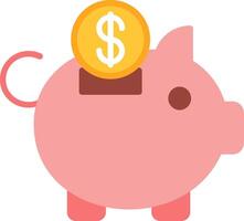 Piggy Bank Flat Icon vector