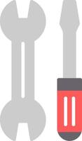 Wrench and Screw Driver Flat Icon vector