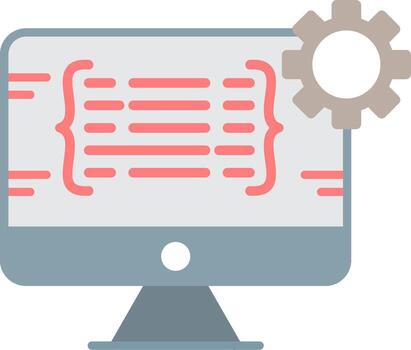 icono plano de programación vector