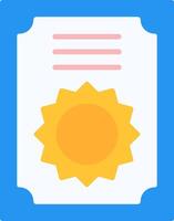 Certificate Flat Icon vector