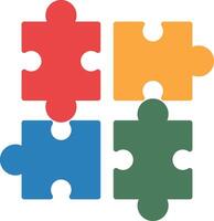 Jigsaw Flat Icon vector