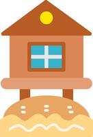 Beach Hut Flat Icon vector