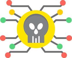 Cyber Attack Flat Icon vector