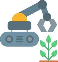 Agricultural Robot Flat Icon vector