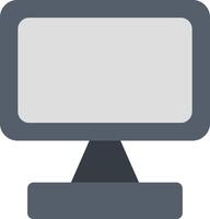 monitor, pantalla, plano, icono vector
