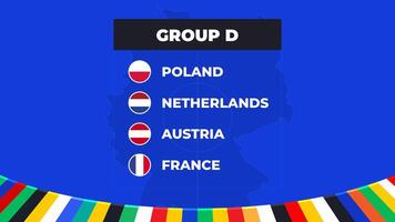 Group D of the European football tournament in Germany 2024 Group stage of European soccer competitions in Germany vector