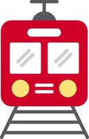 tren, plano, icono vector