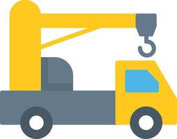 Crane Truck Flat Icon vector