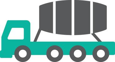 cemento camión plano icono vector
