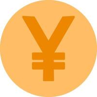 Yen Coin Flat Icon vector