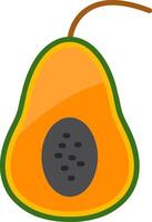 icono plano de papaya vector