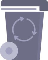 Trash Bin Flat Icon vector