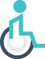 Handicaped Patient Flat Icon vector