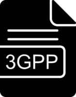 3GPP File Format Glyph Icon vector