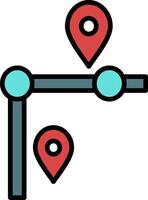 Route Line Filled Icon vector