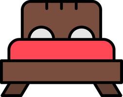 Bed Line Filled Icon vector