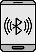 Bluetooth línea lleno icono vector