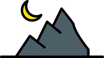 Mountain Line Filled Icon vector