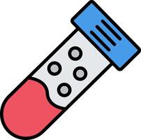 Test Tube Line Filled Icon vector