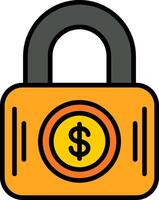 Padlock Line Filled Icon vector