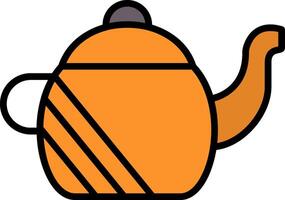 Teapot Line Filled Icon vector