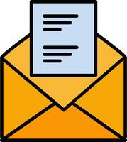 Email Line Filled Icon vector