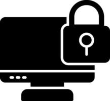 Locked Computer Glyph Icon vector