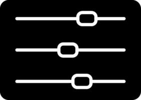 icono de glifo de controles deslizantes vector