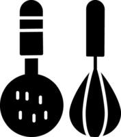 batería de cocina glifo icono vector