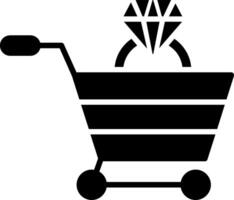 icono de glifo de carrito de compras vector