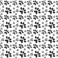 Seamless Paw Print Background, pattern animal tracks isolated on white background, cat paw icon Illustration vector