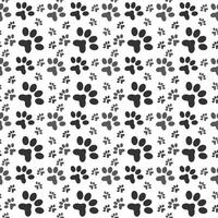 Seamless Paw Print Background, pattern animal tracks isolated on white background, cat paw icon Illustration vector