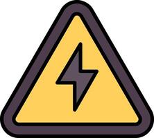 Electrical Danger Sign Line Filled Icon vector