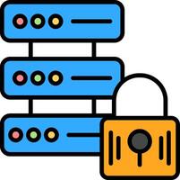Secure Data Line Filled Icon vector