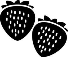 fresas glifo icono vector