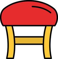 Stool Line Filled Icon vector