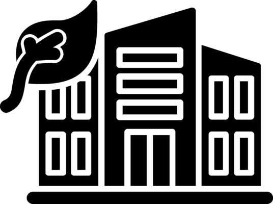 Sustainable Architecture Glyph Icon