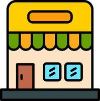 Supermarket Line Filled Icon vector