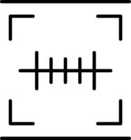 Barcode Scan Line Filled Icon vector