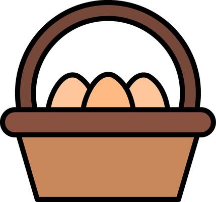 Eggs Basket Line Filled Icon