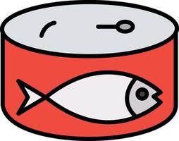 Sardines Line Filled Icon vector