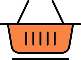 Shopping Basket Line Filled Icon vector