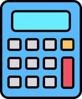 Calculator Line Filled Icon vector