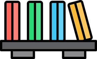 Book Shelf Line Filled Icon vector