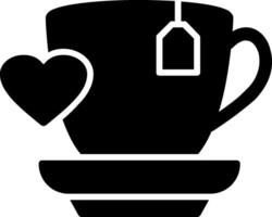 Love Coffee Glyph Icon vector